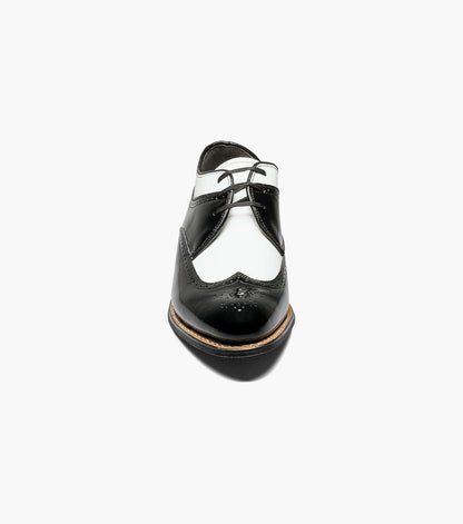 Stacy Adams Dayton Wingtip Oxford Men’s Dress Shoes - Black w/White