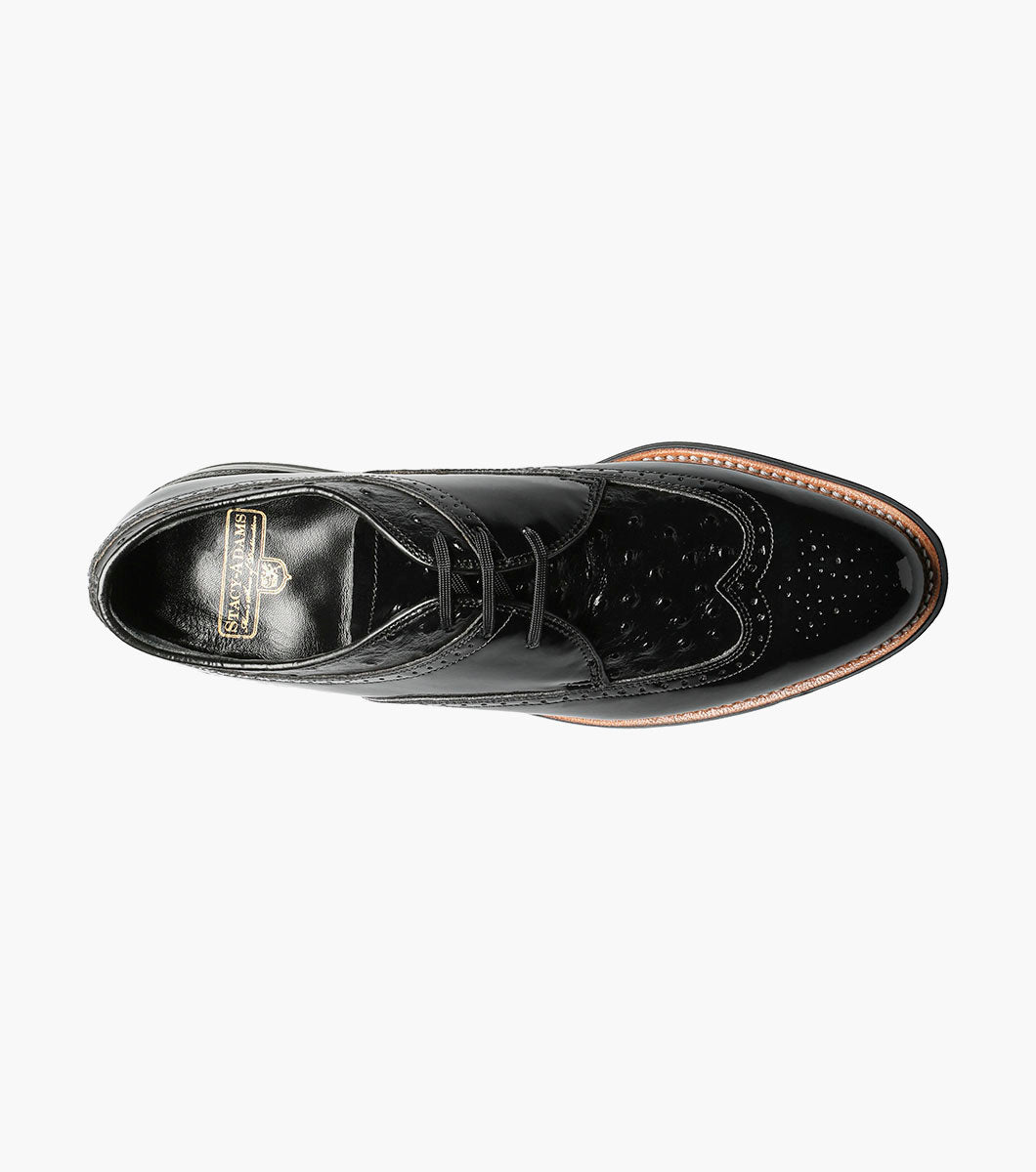 Stacy Adams Dayton Ostrich Wingtip Oxford Men’s Dress Shoes - Black