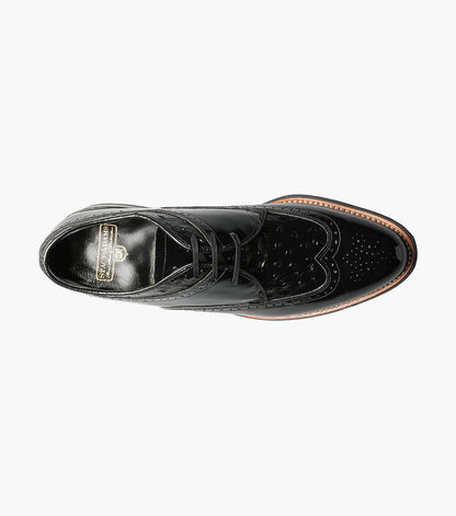 Stacy Adams Dayton Ostrich Wingtip Oxford Men’s Dress Shoes - Black