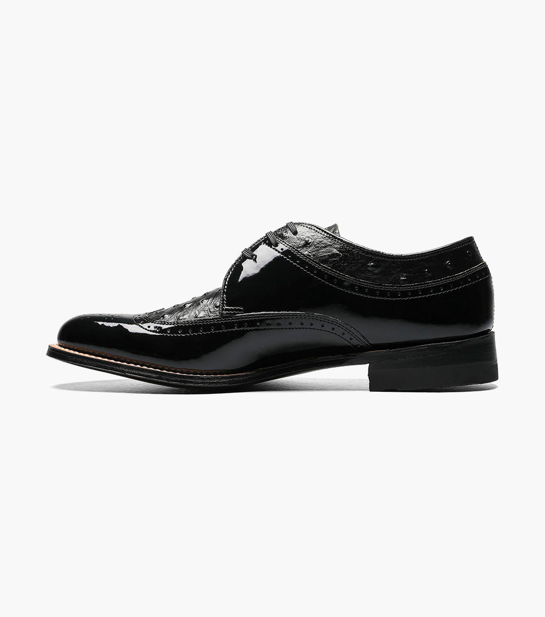 Stacy Adams Dayton Ostrich Wingtip Oxford Men’s Dress Shoes - Black