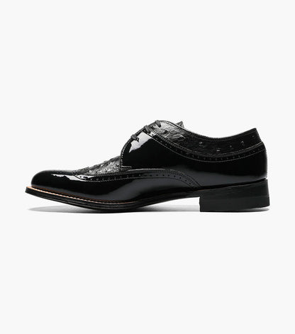 Stacy Adams Dayton Ostrich Wingtip Oxford Men’s Dress Shoes - Black