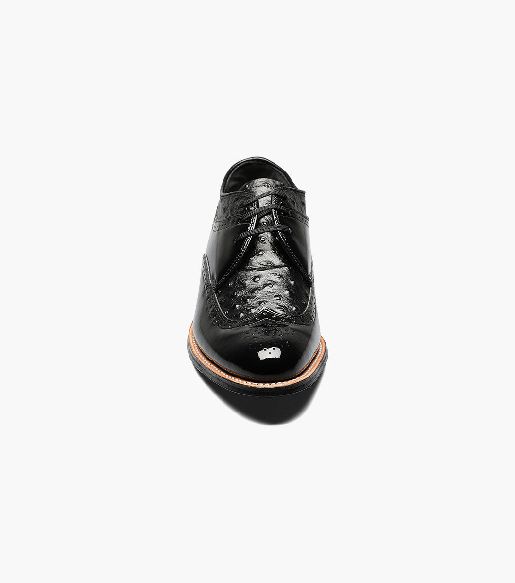 Stacy Adams Dayton Ostrich Wingtip Oxford Men’s Dress Shoes - Black