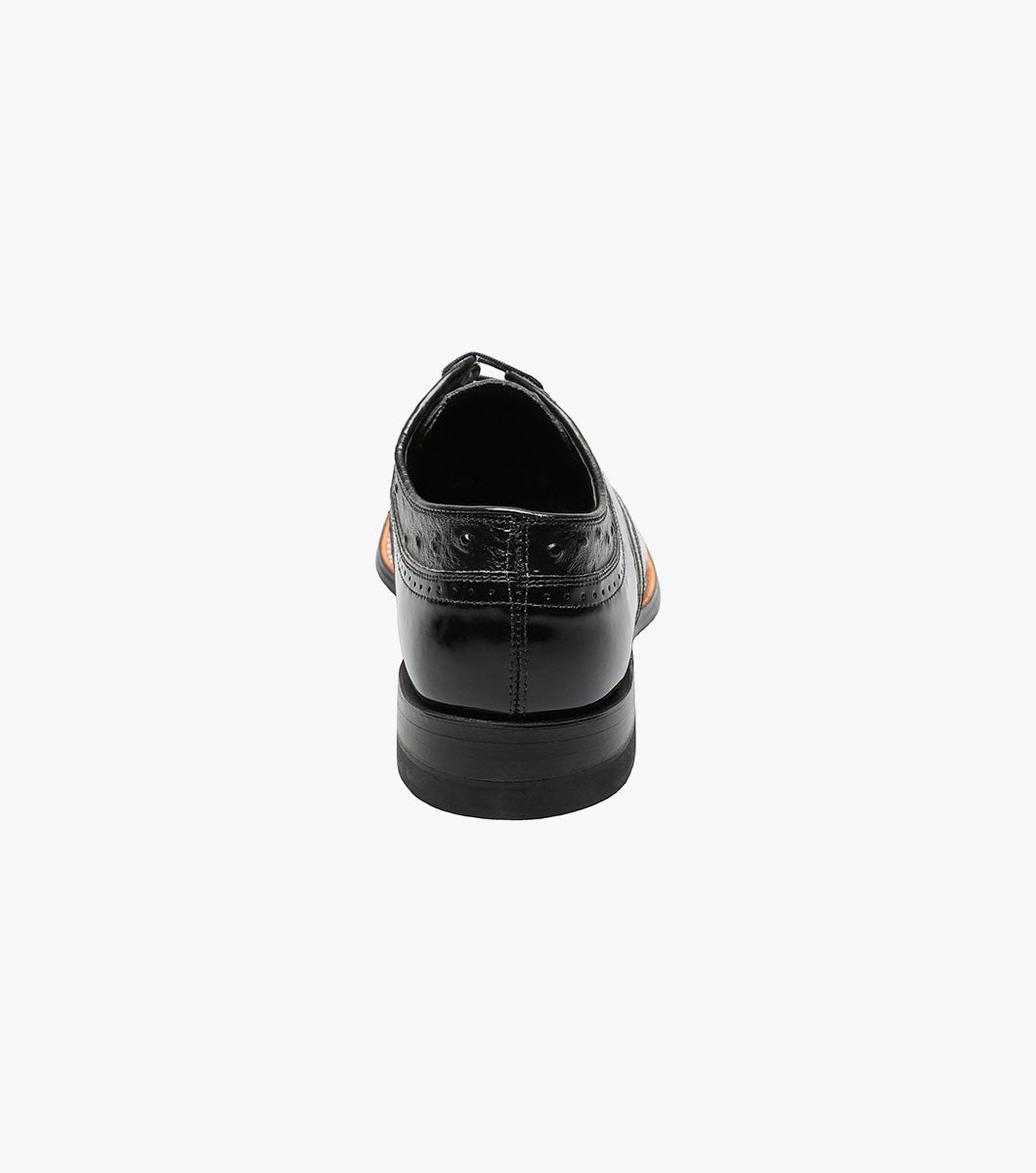 Stacy Adams Dayton Ostrich Wingtip Oxford Men’s Dress Shoes - Black