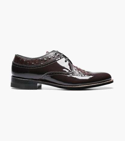 Stacy Adams Dayton Ostrich Wingtip Oxford Men’s Dress Shoes - Burgundy