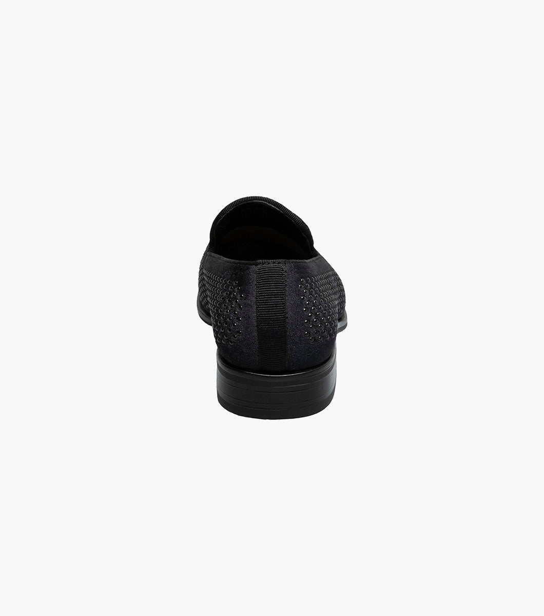 Stacy Adams Kids Swagger Studded Slip On Kids Shoes - Black