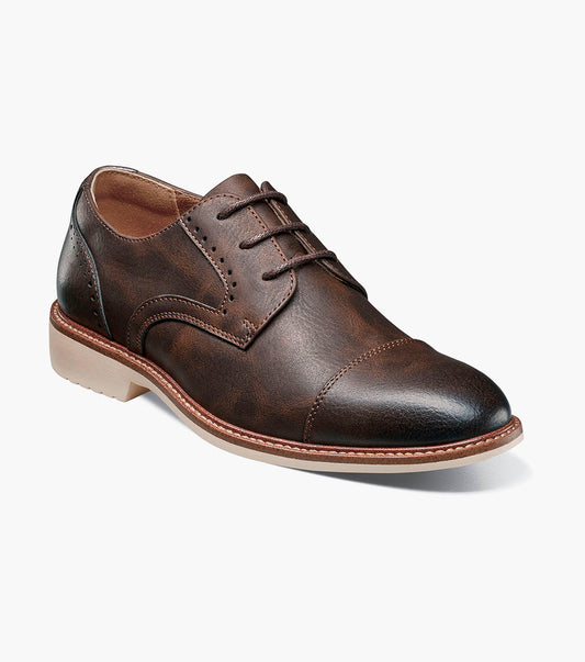 Stacy Adams Kids Wesbridge Cap Toe Oxford Kids Shoes - Brown CH