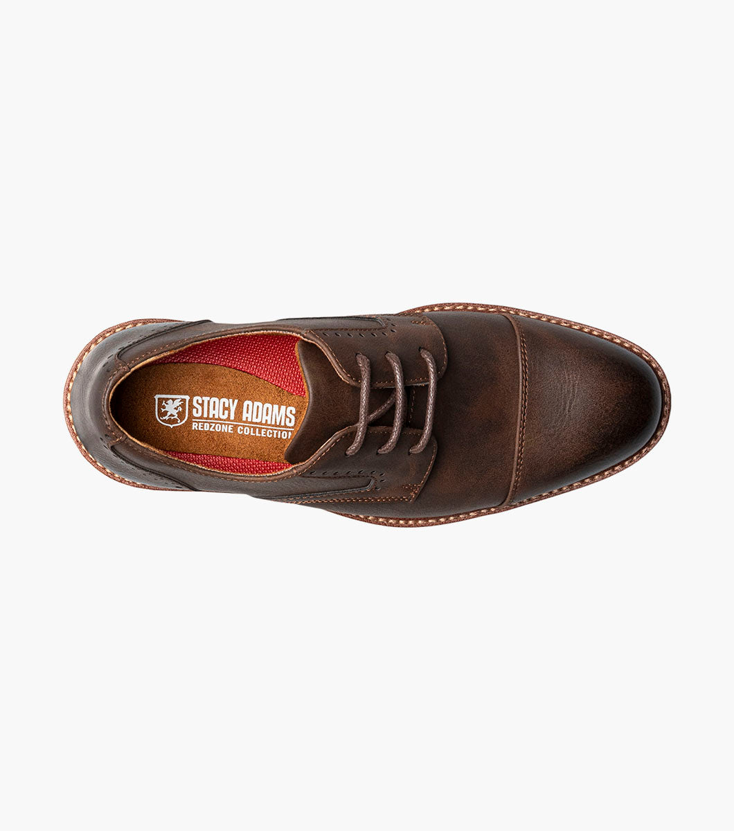 Stacy Adams Kids Wesbridge Cap Toe Oxford Kids Shoes - Brown CH