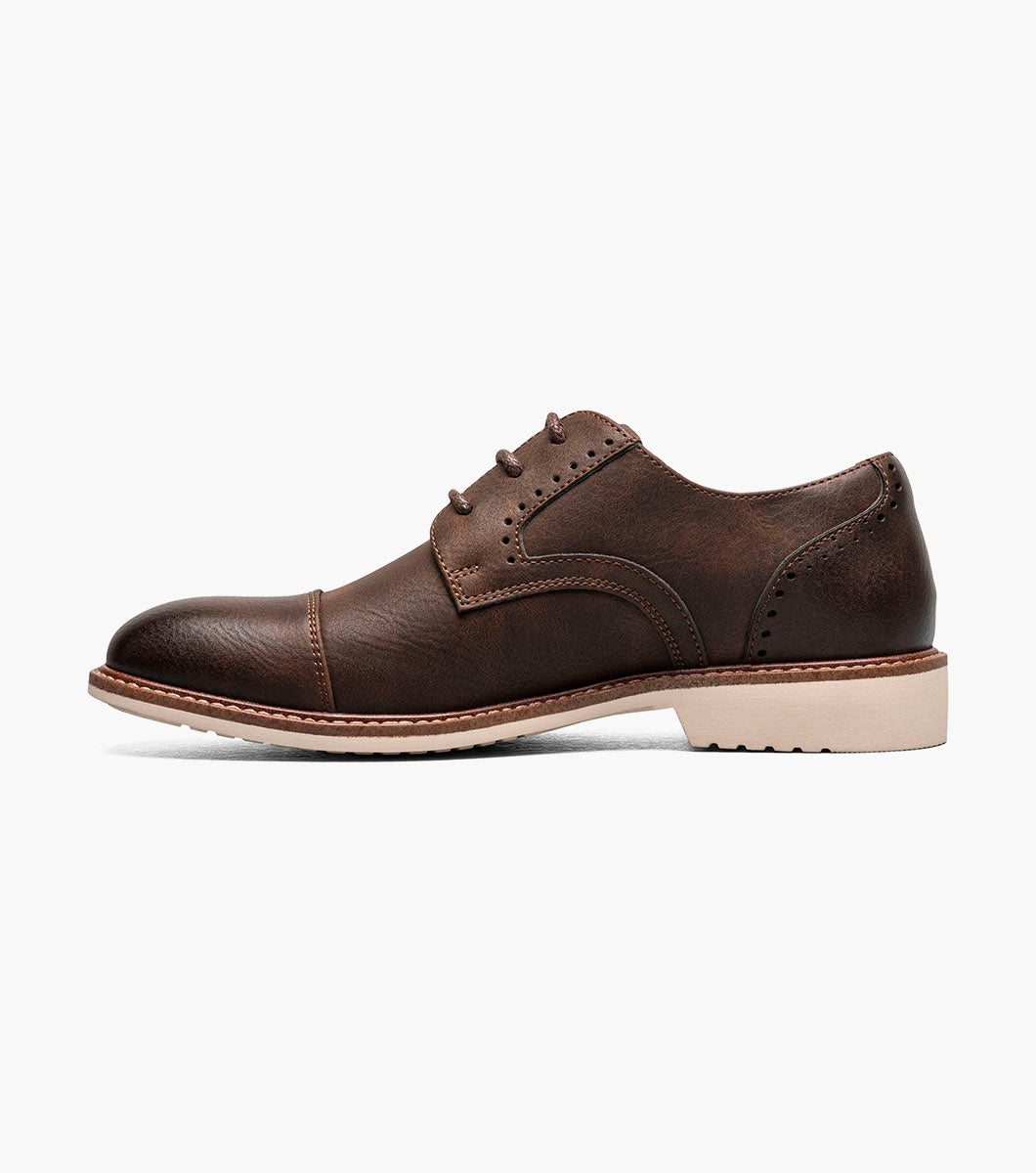 Stacy Adams Kids Wesbridge Cap Toe Oxford Kids Shoes - Brown CH