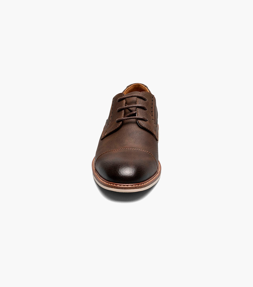 Stacy Adams Kids Wesbridge Cap Toe Oxford Kids Shoes - Brown CH