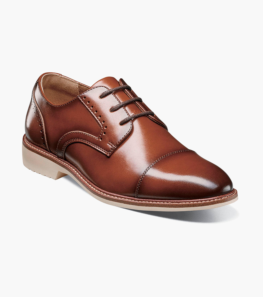 Stacy Adams Kids Wesbridge Cap Toe Oxford Kids Shoes - Cognac