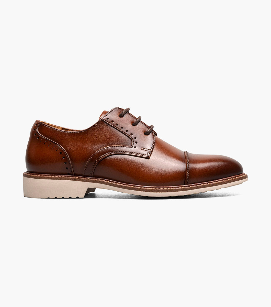 Stacy Adams Kids Wesbridge Cap Toe Oxford Kids Shoes - Cognac