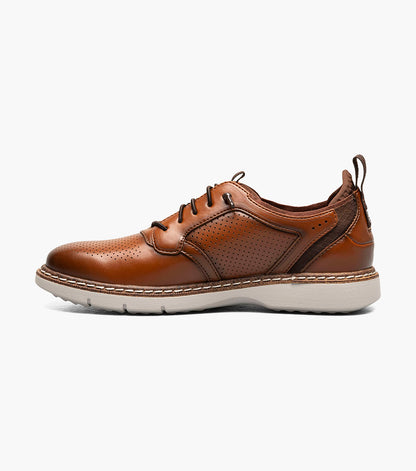 Stacy Adams Kids Sync Plain Toe Elastic Lace Up Kids Shoes - Cognac