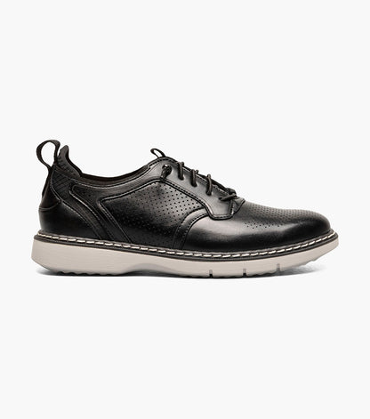 Stacy Adams Kids Sync Plain Toe Elastic Lace Up Kids Shoes - Black