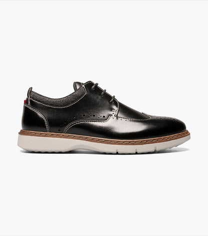 Stacy Adams Kids Synergy Wingtip Lace Up Kids Shoes - Black