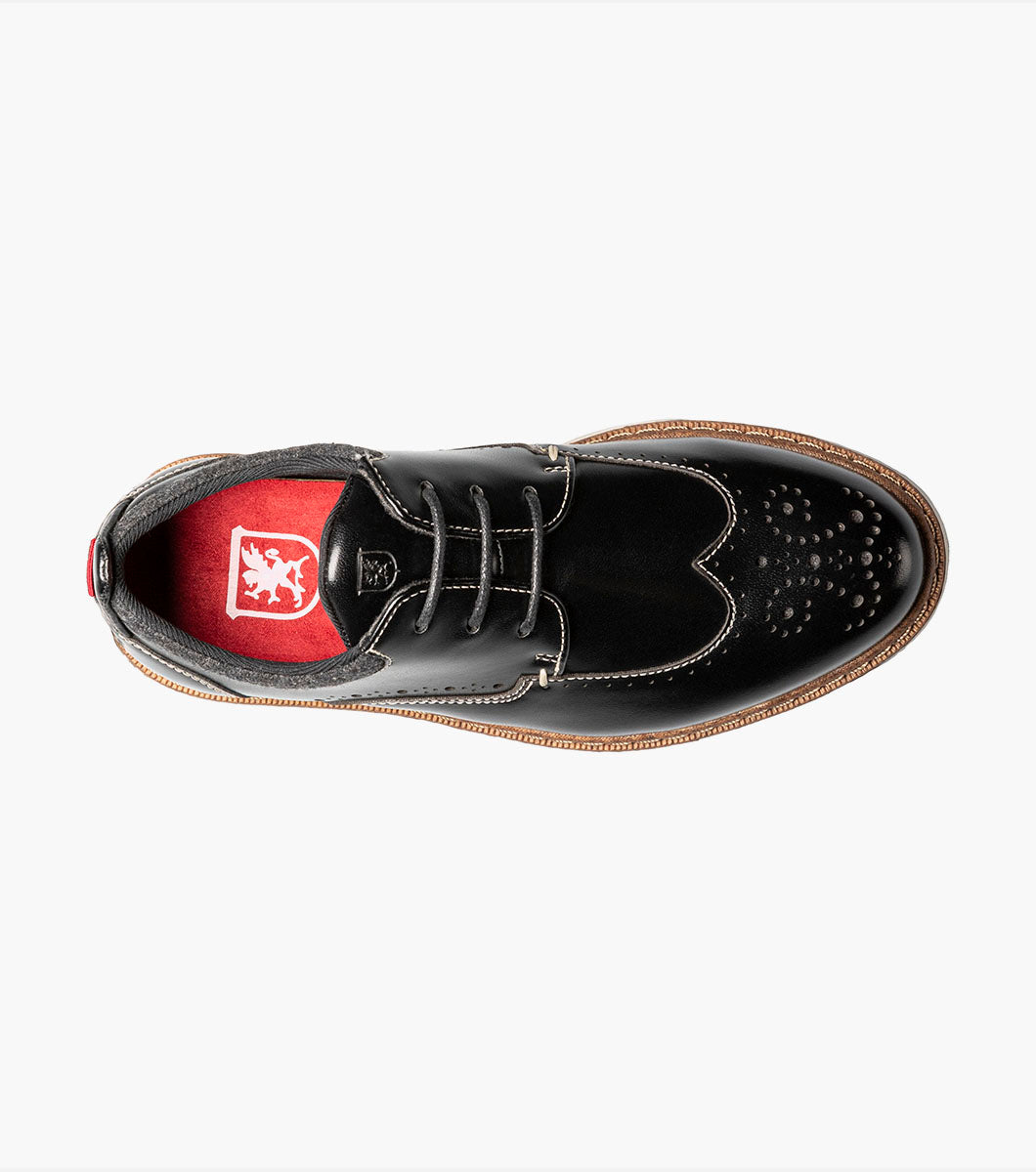 Stacy Adams Kids Synergy Wingtip Lace Up Kids Shoes - Black
