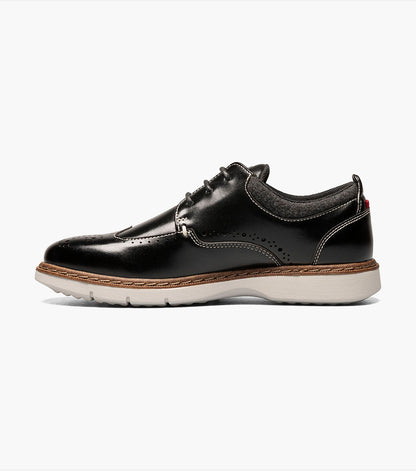 Stacy Adams Kids Synergy Wingtip Lace Up Kids Shoes - Black