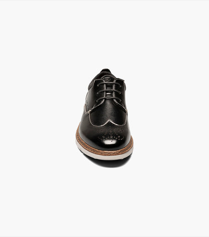 Stacy Adams Kids Synergy Wingtip Lace Up Kids Shoes - Black