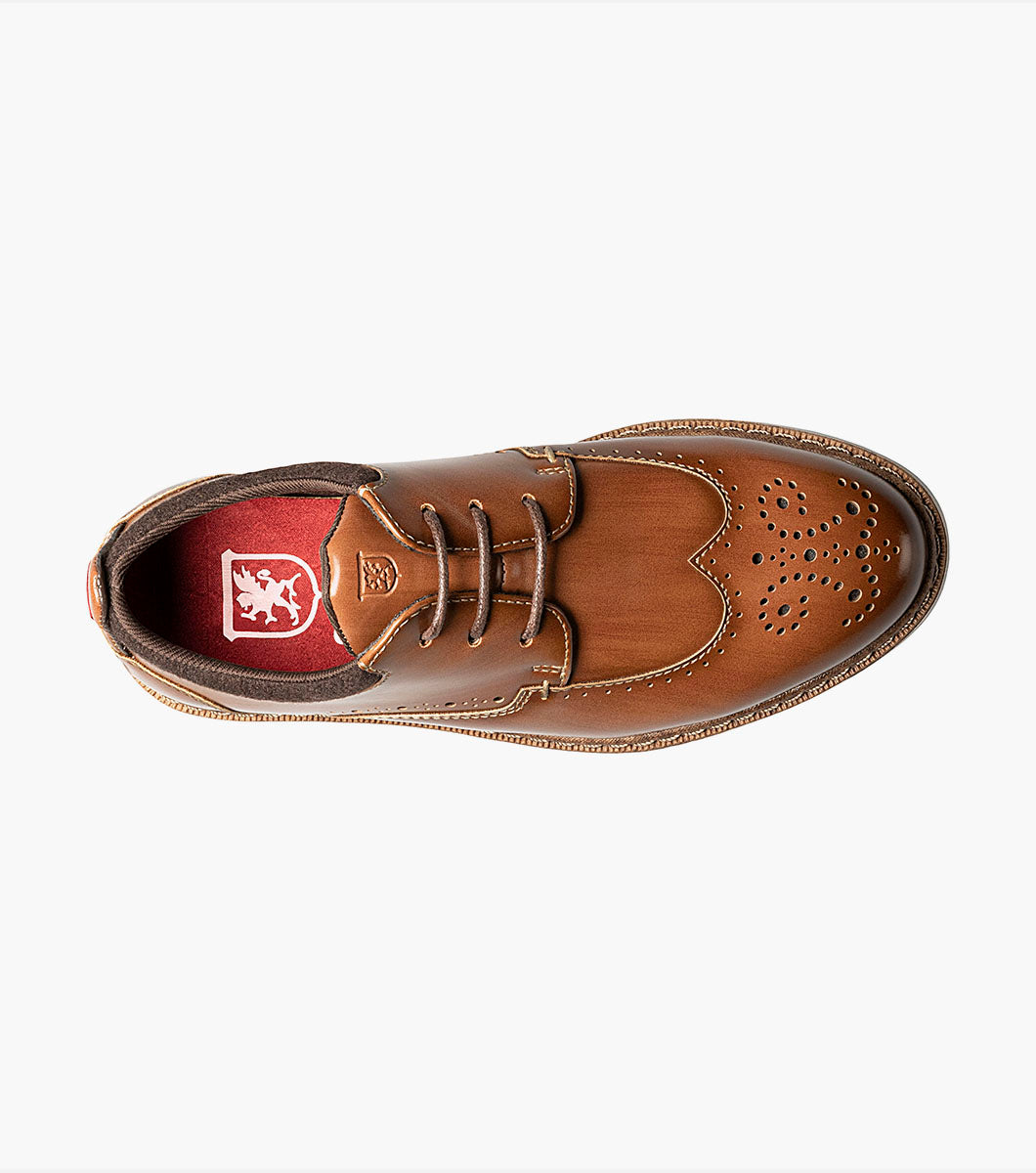 Stacy Adams Kids Synergy Wingtip Lace Up Kids Shoes - Cognac