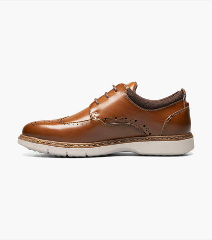 Stacy Adams Kids Synergy Wingtip Lace Up Kids Shoes - Cognac