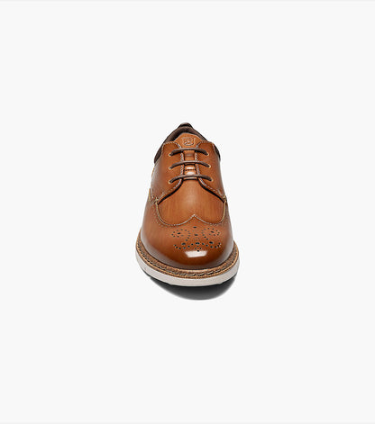 Stacy Adams Kids Synergy Wingtip Lace Up Kids Shoes - Cognac