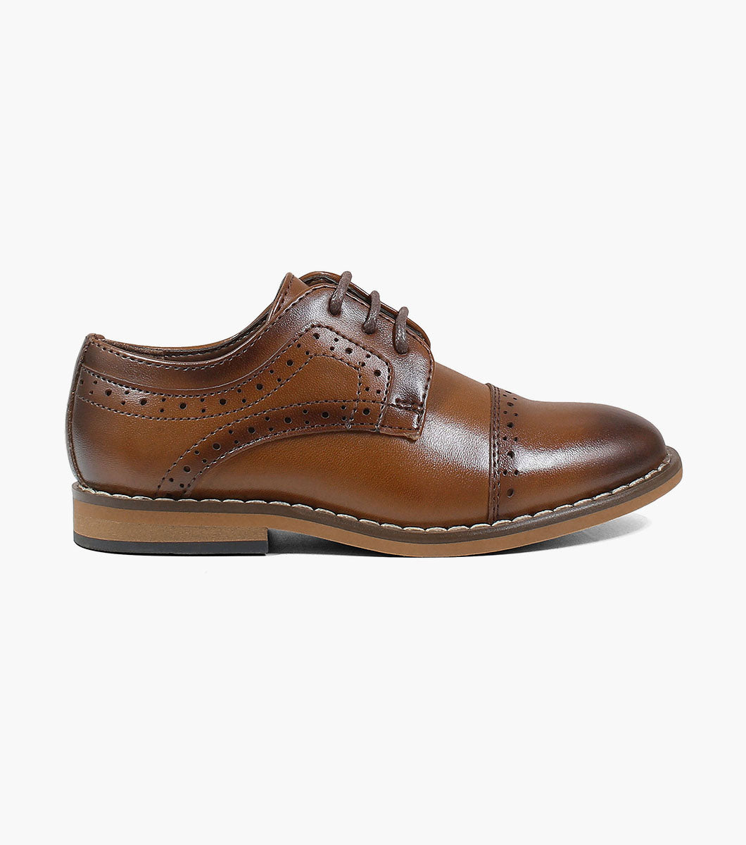 Stacy Adams Infants Dickinson Cap Toe Oxford Kids Shoes - Cognac