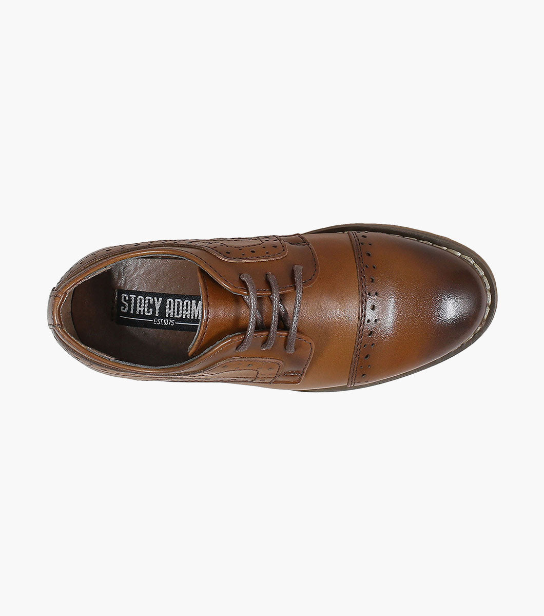 Stacy Adams Infants Dickinson Cap Toe Oxford Kids Shoes - Cognac