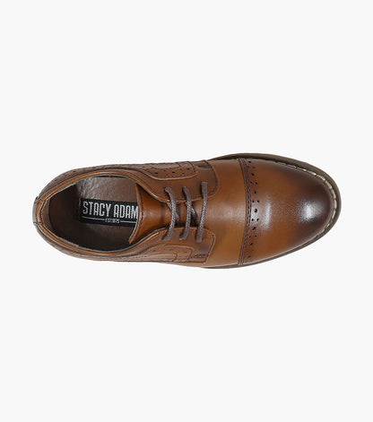 Stacy Adams Infants Dickinson Cap Toe Oxford Kids Shoes - Cognac