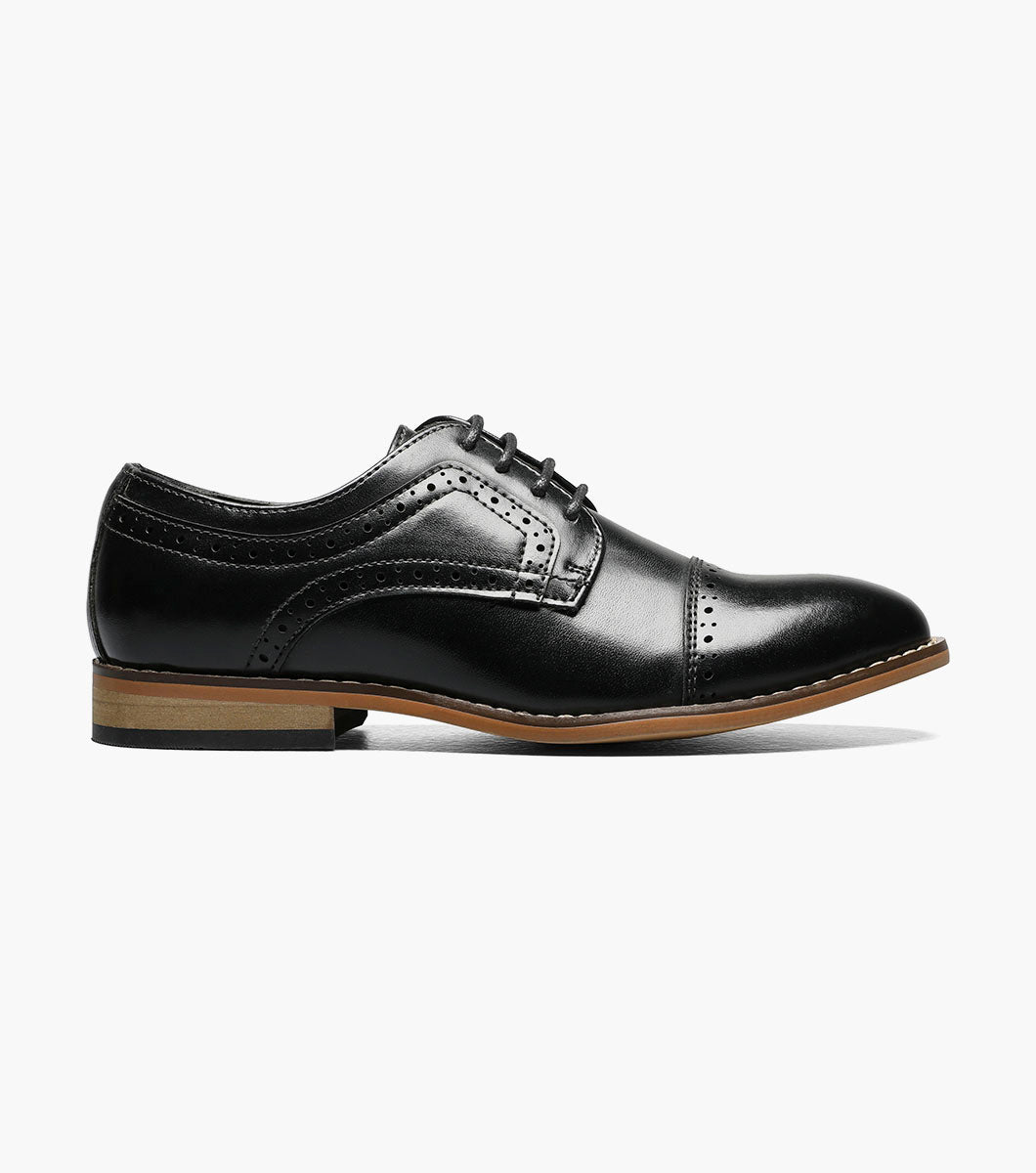 Stacy Adams Kids Dickinson Cap Toe Oxford Kids Shoes - Black