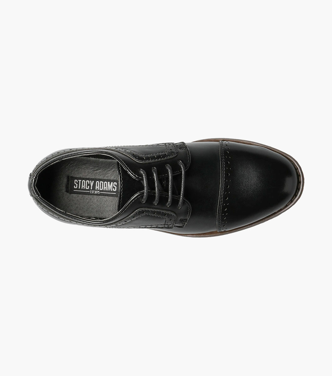 Stacy Adams Kids Dickinson Cap Toe Oxford Kids Shoes - Black