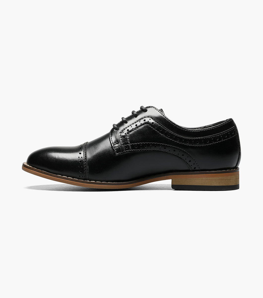 Stacy Adams Kids Dickinson Cap Toe Oxford Kids Shoes - Black