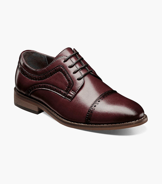 Stacy Adams Kids Dickinson Cap Toe Oxford Kids Shoes - Burgundy