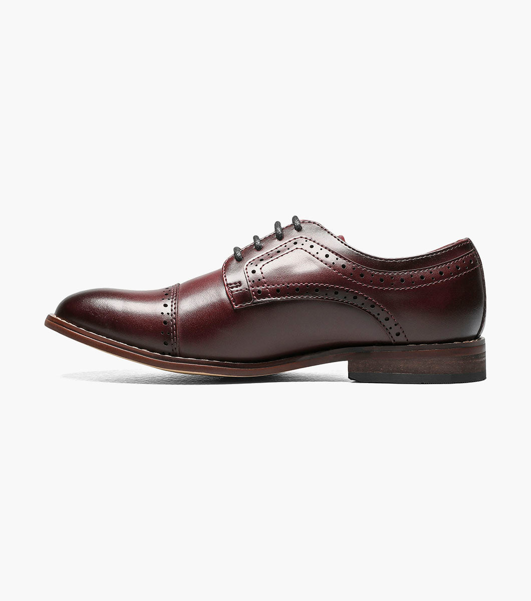 Stacy Adams Kids Dickinson Cap Toe Oxford Kids Shoes - Burgundy