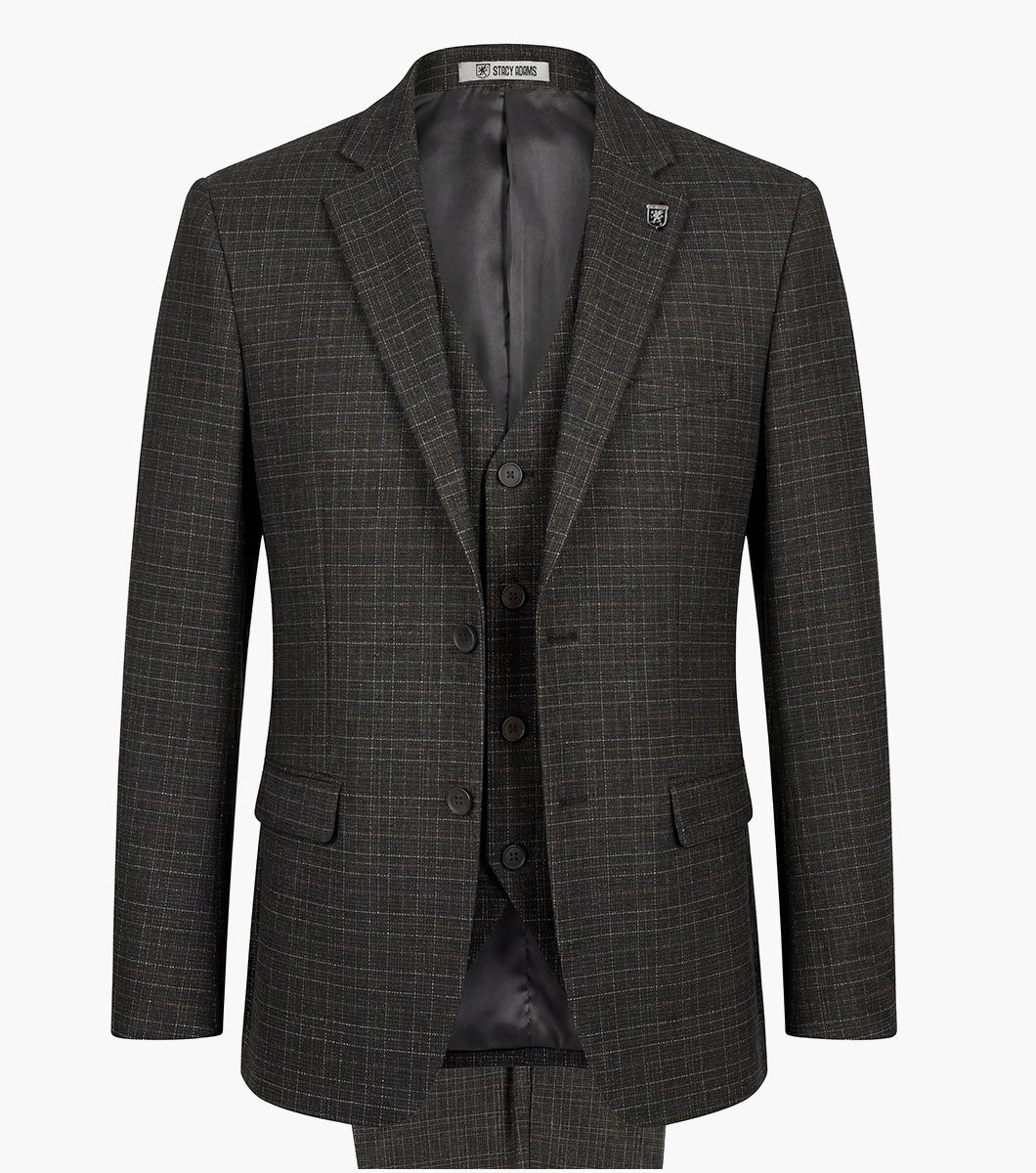 Stacy Adams Cagney 3 Piece Vested Suit Men’s Suits - Black