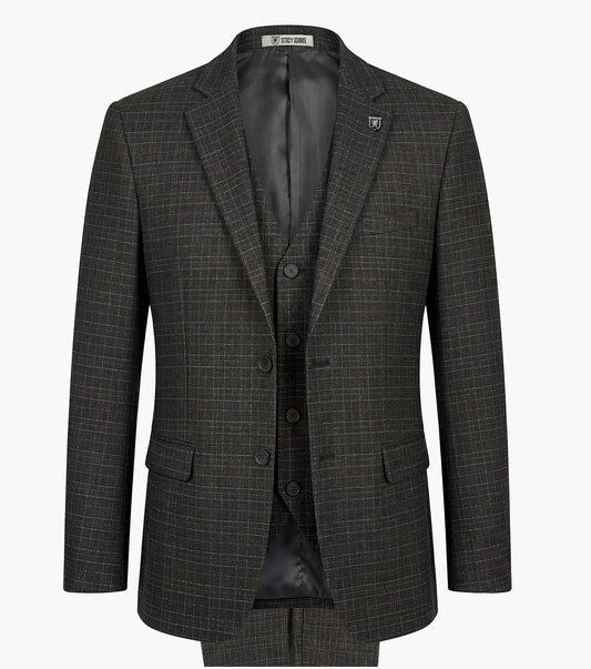 Stacy Adams Cagney 3 Piece Vested Suit Men’s Suits - Black