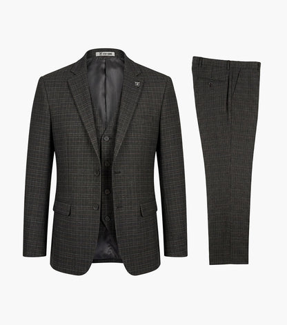 Stacy Adams Cagney 3 Piece Vested Suit Men’s Suits - Black