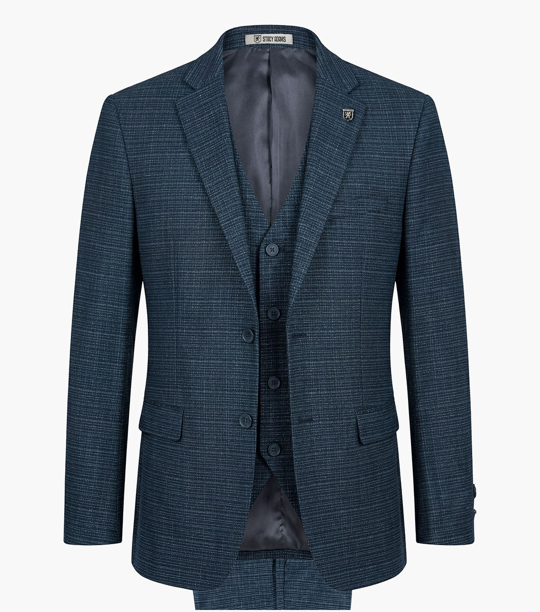 Stacy Adams Cagney 3 Piece Vested Suit Men’s Suits - Navy