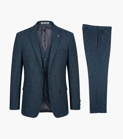 Stacy Adams Cagney 3 Piece Vested Suit Men’s Suits - Navy