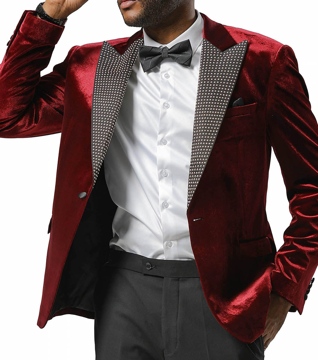 Stacy Adams Caan Suit Jacket Men’s Suits - Burgundy