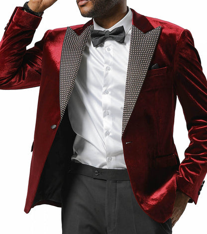 Stacy Adams Caan Suit Jacket Men’s Suits - Burgundy