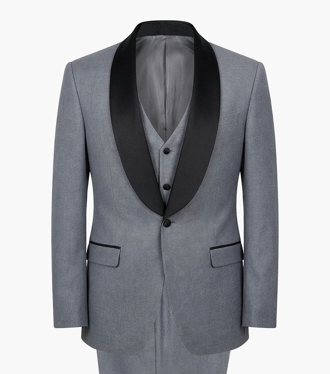 Stacy Adams Calloway 3 Piece Vested Tux Men’s Suits - Gray
