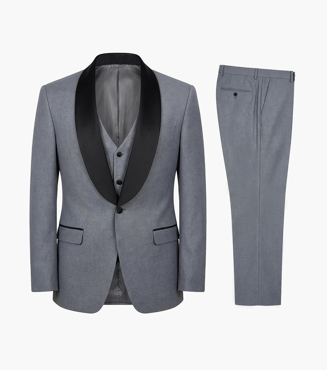 Stacy Adams Calloway 3 Piece Vested Tux Men’s Suits - Gray