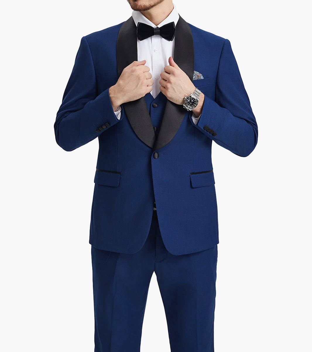 Stacy Adams Calloway 3 Piece Vested Tux Men’s Suits - Indigo