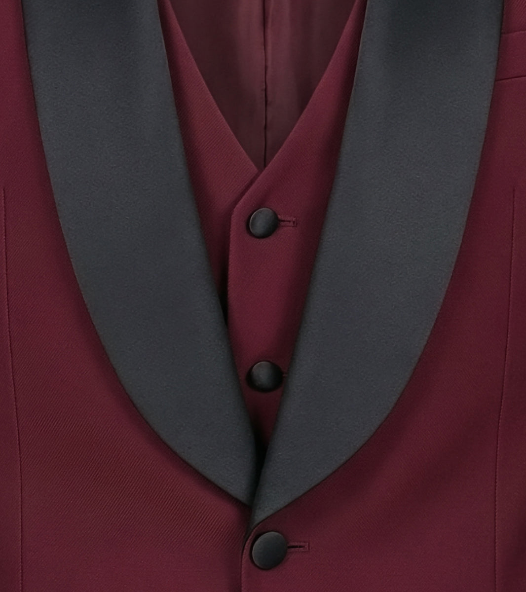 Stacy Adams Calloway 3 Piece Vested Tux Men’s Suits - Burgundy