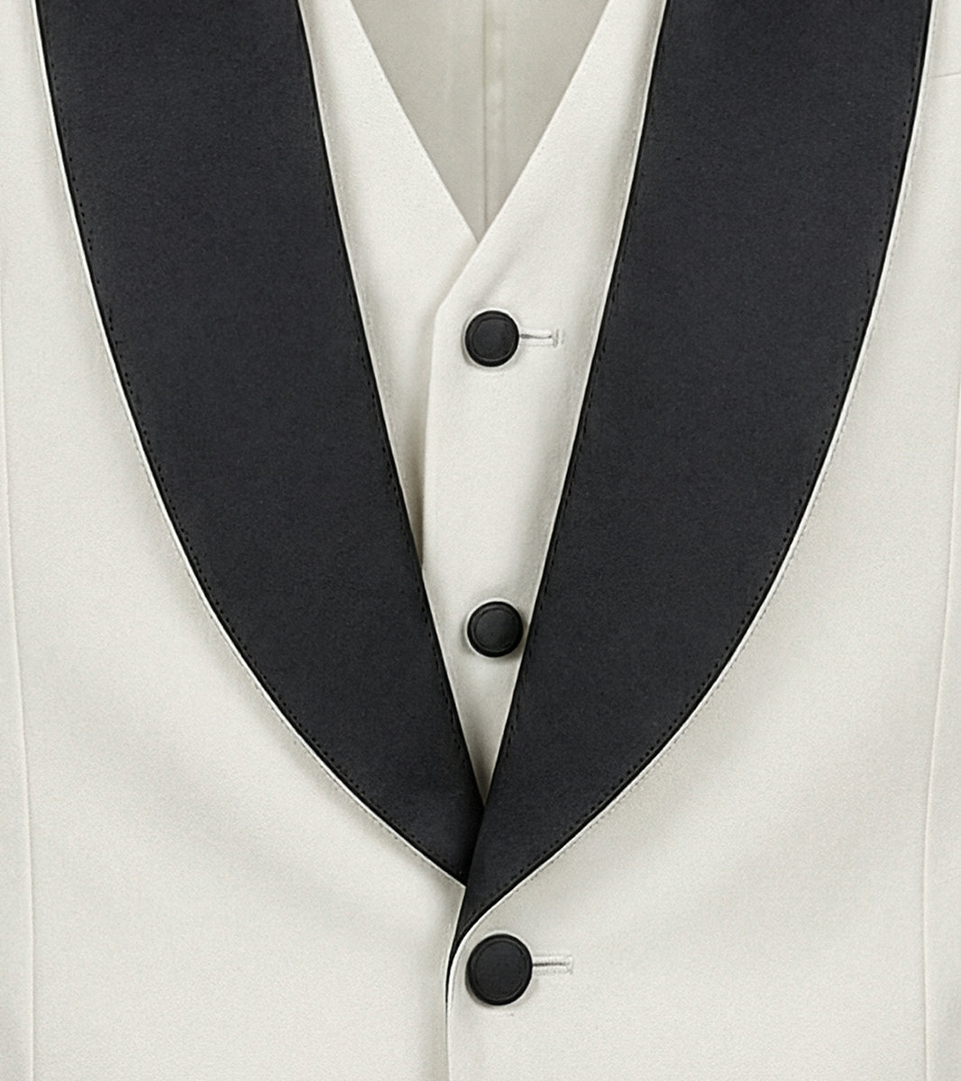 Stacy Adams Calloway 3 Piece Vested Tux Men’s Suits - Ivory
