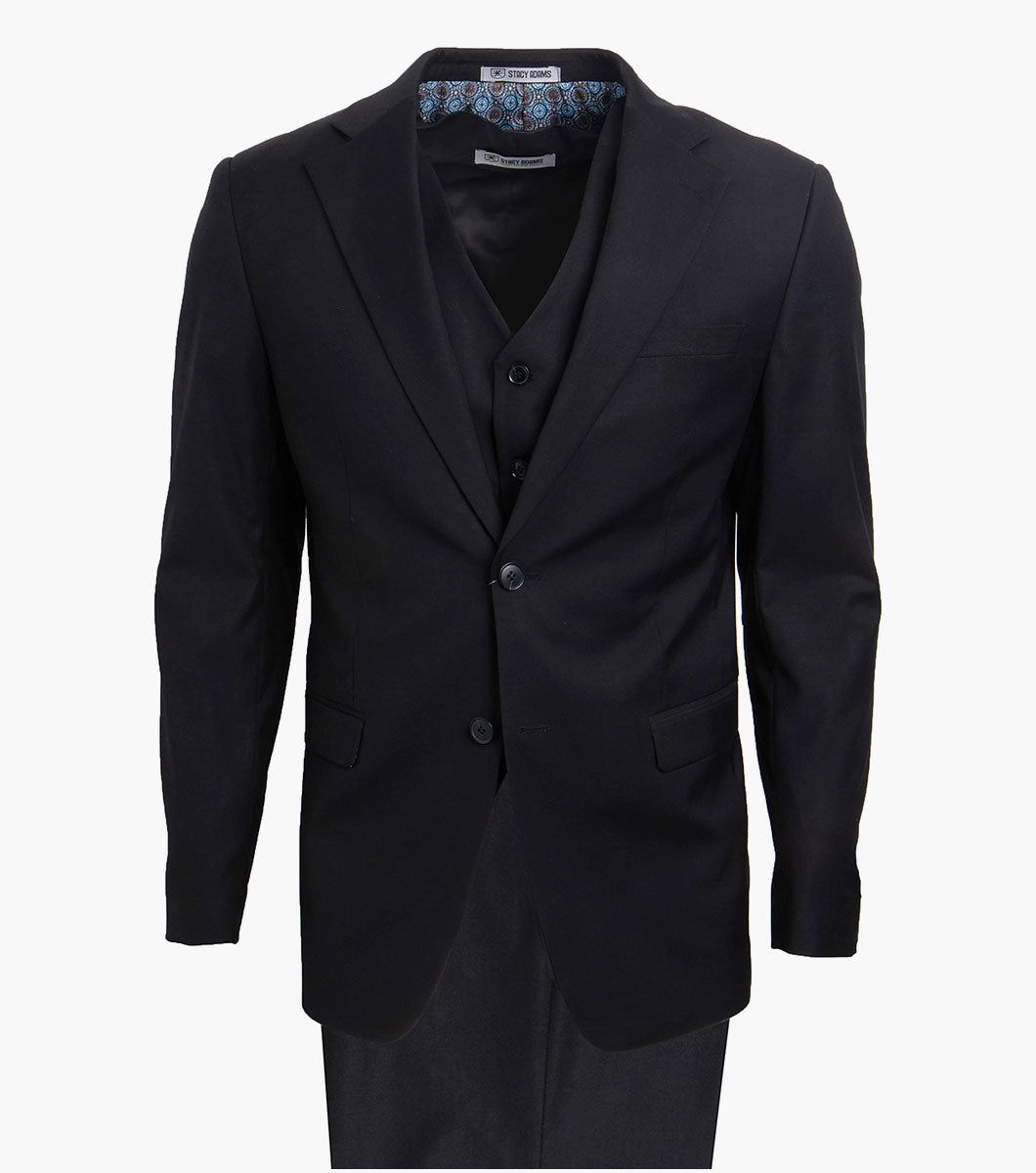 Stacy Adams Hoffman 3 Piece Vested Suit Men’s Suits - Black