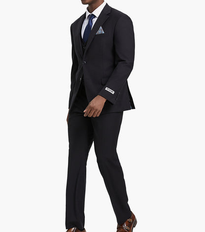 Stacy Adams Hoffman 3 Piece Vested Suit Men’s Suits - Black
