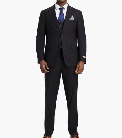 Stacy Adams Hoffman 3 Piece Vested Suit Men’s Suits - Black