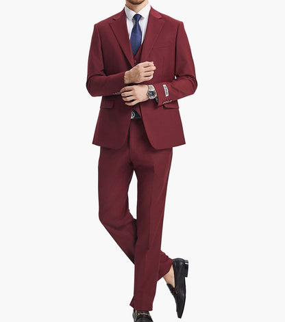 Stacy Adams Hoffman 3 Piece Vested Suit Men’s Suits - Brown