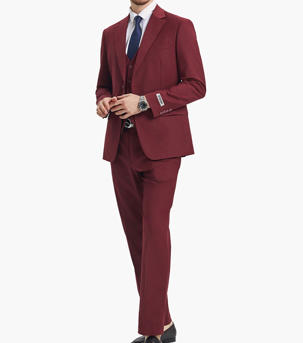 Stacy Adams Hoffman 3 Piece Vested Suit Men’s Suits - Brown