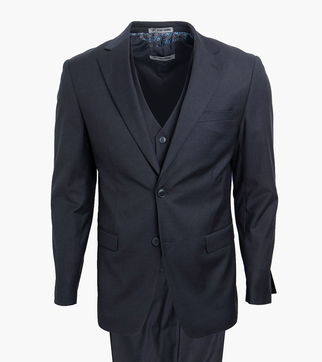 Stacy Adams Hoffman 3 Piece Vested Suit Men’s Suits - Charcoal
